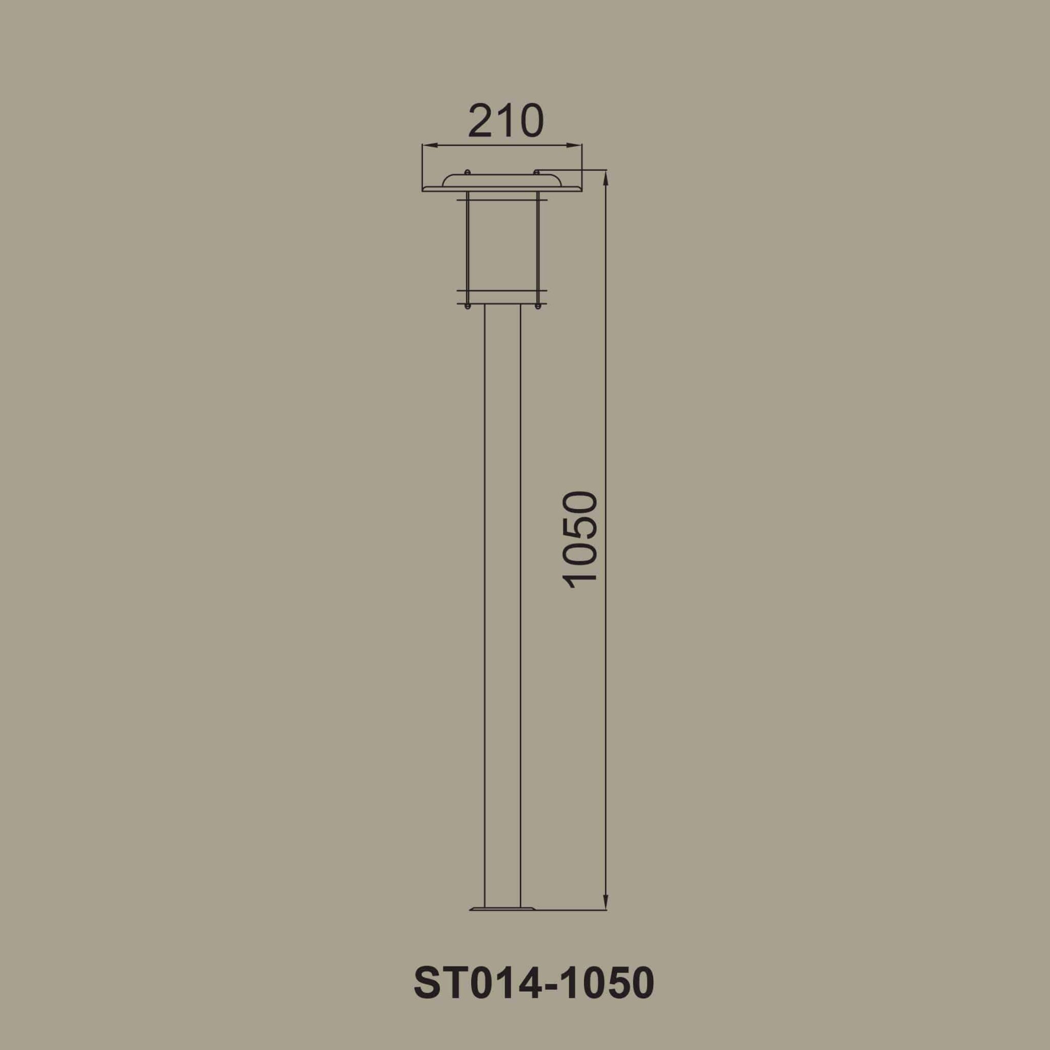 ulzio Bollard 1050mm drawing