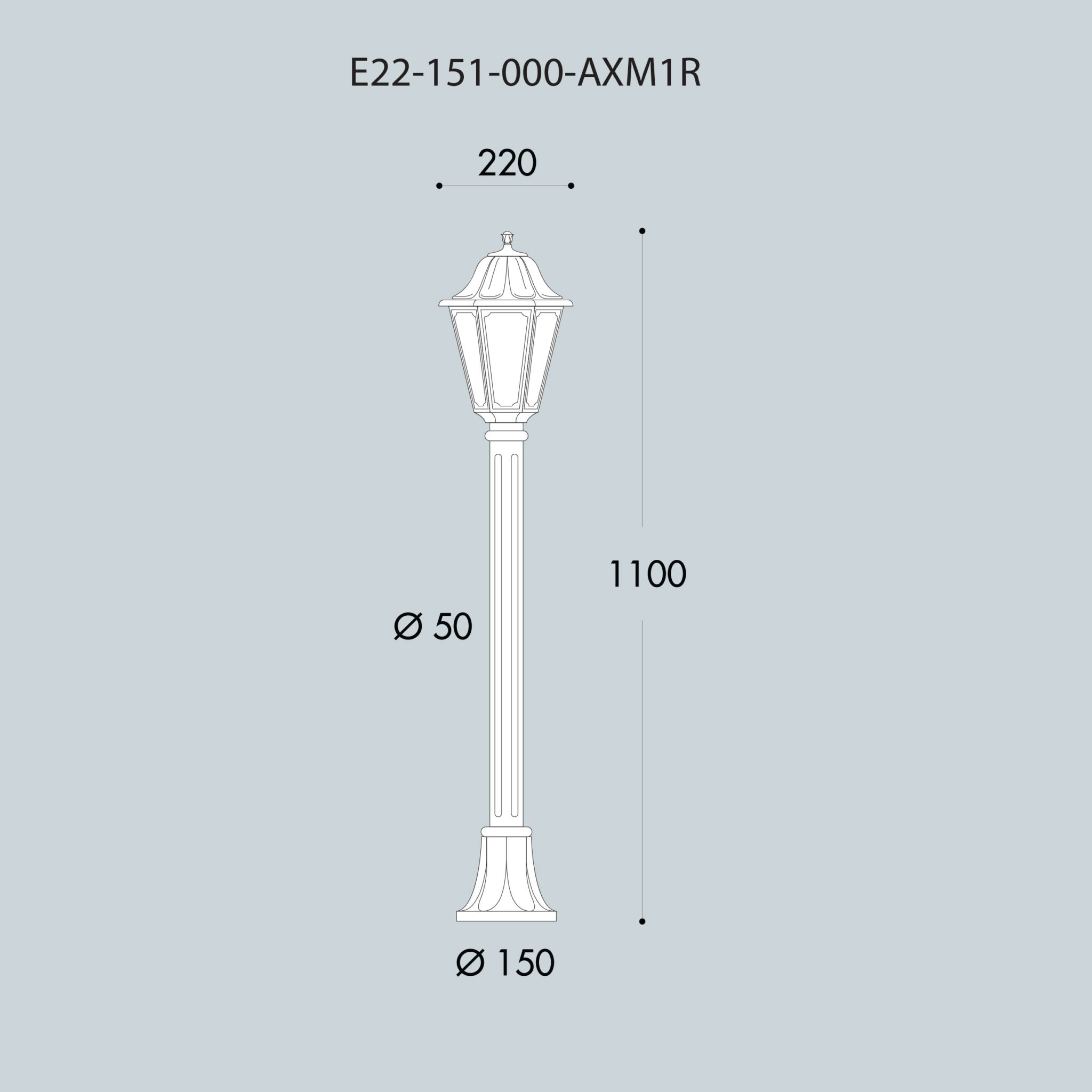 e22 bollard sizes