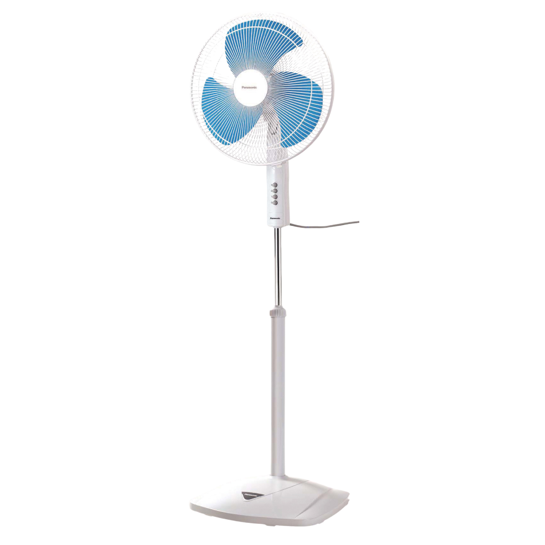 Pedestal Fan: 3-speed and Off by Push-Button Switch Height Adjustable: 126cm -151cm (49.50” -59.50”) Metal Blade Safety Design based on IEC Standard