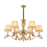 Traditional vintage lampshade chandelier, 800mm, with 6 lampshades