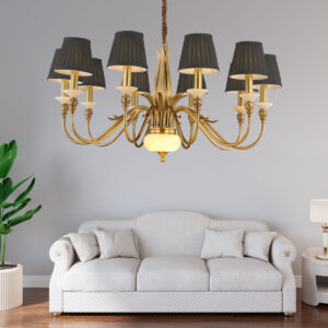 Traditional Midnight Glow Vintage Chandelier, 820mm, with 10 lampshades