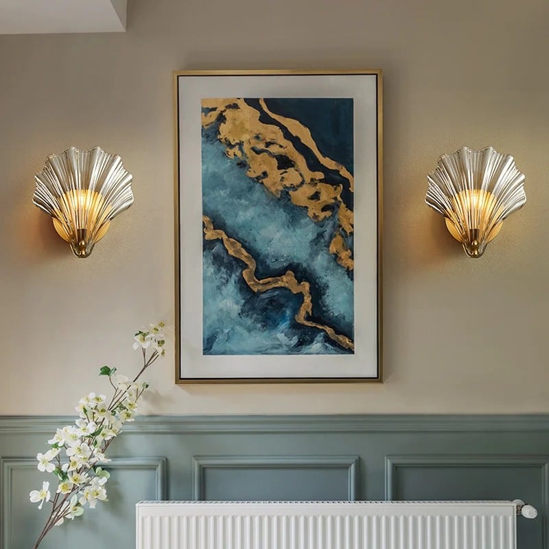 Modern Creative Sea Shell Shaped Glass Wall Light
