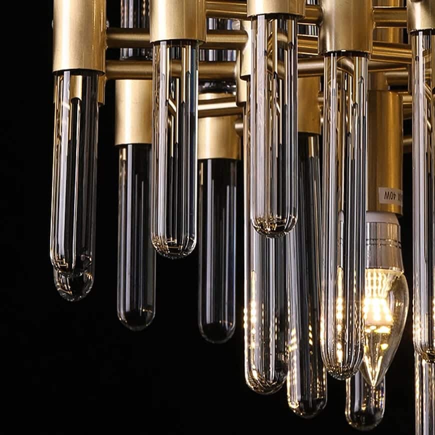 Modern Luxury Crystal Glass Rod Chandeliers