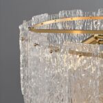 800mm Modern Luxury ICE-CUBE Pattern Glass Round Chandelier