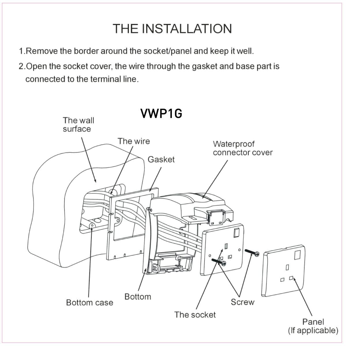 1G Weatherproof Cover IP55 fixing method