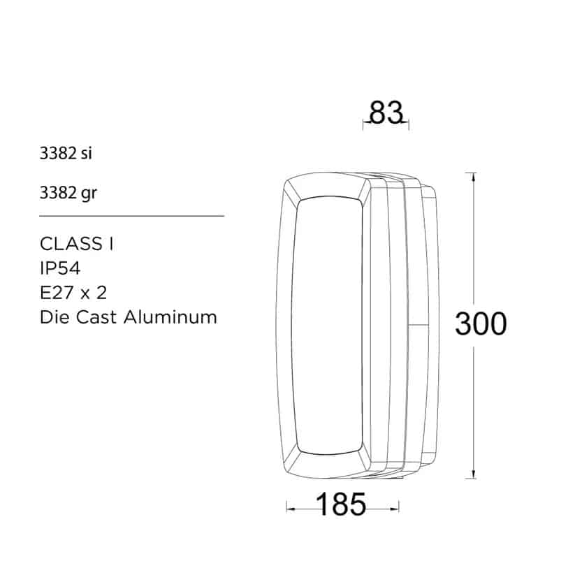 SEINE Outdoor Wall Lights-3382 technical details
