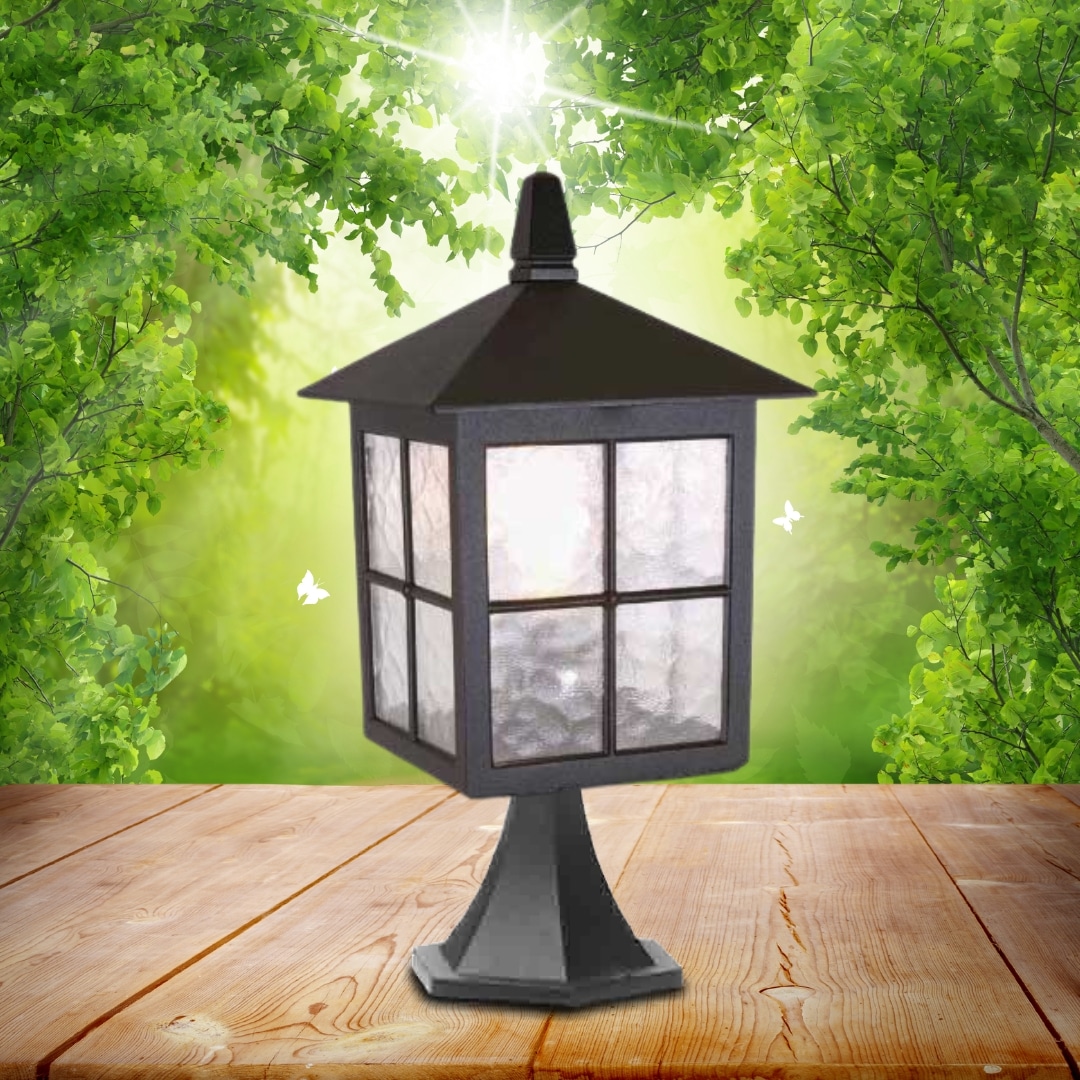 Pedestal Outdoor Lantern-1594 Black colour