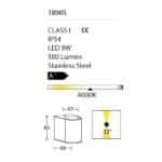 GEMINI Outdoor Wall Light-1890S technical details