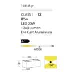 GEMINI Outdoor Wall Light-1891M-3K technical details