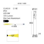 CYLIN Bollard Light-6142-1-850 technical details