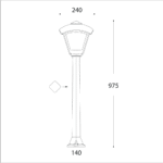 Giaffa Nardo Bollard Dimensions