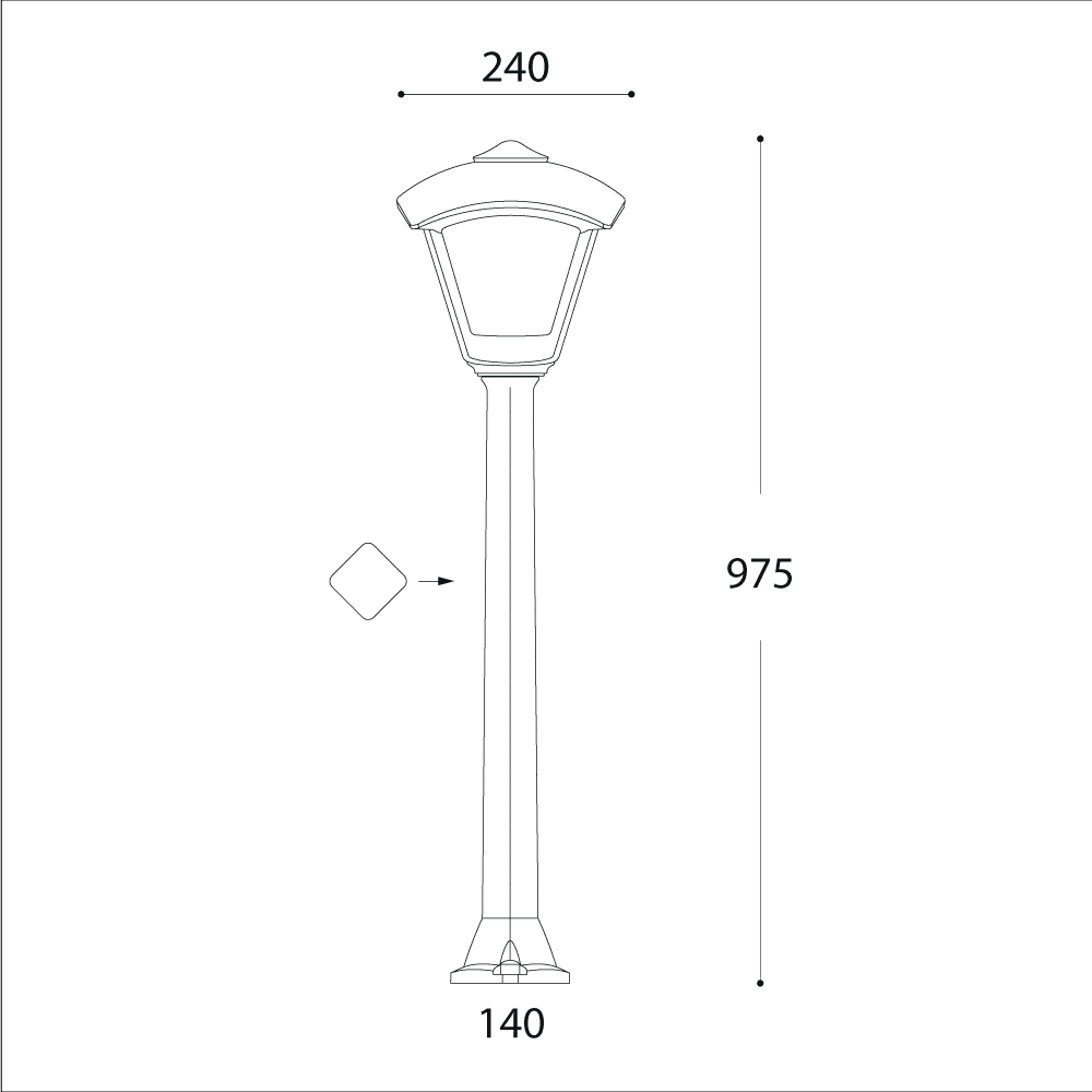 Giaffa Nardo Bollard Dimensions