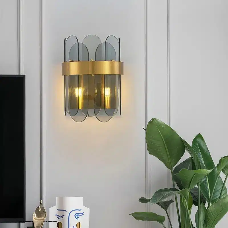 6060-2 Modern Luxury Smoke Grey Glass Wall Lamp-6060-2