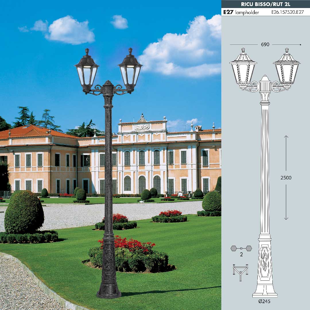 Ricu Bisso Rut 2L Post Light from Fumagalli Italy