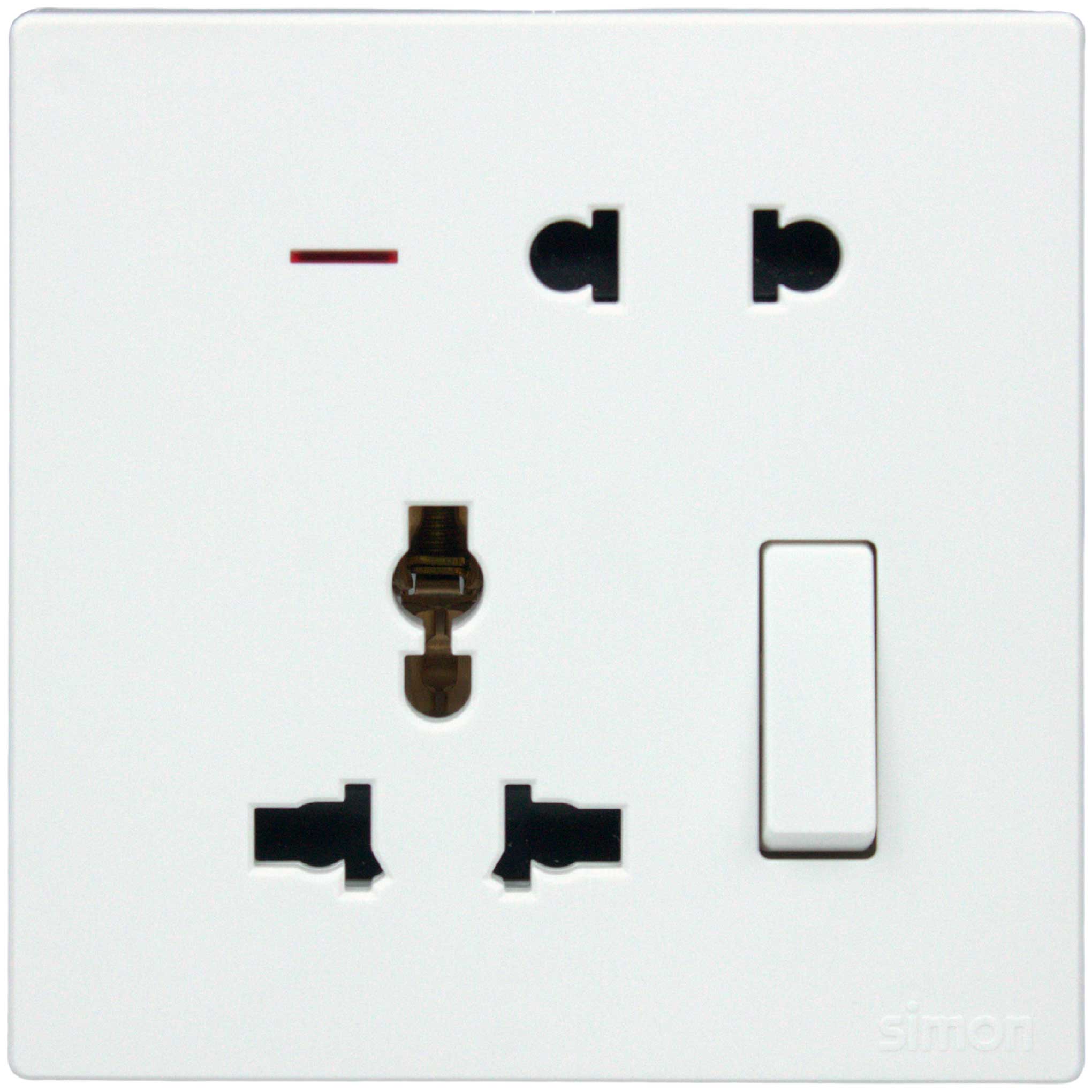 2Pin & Multi Socket with Switch M3-White