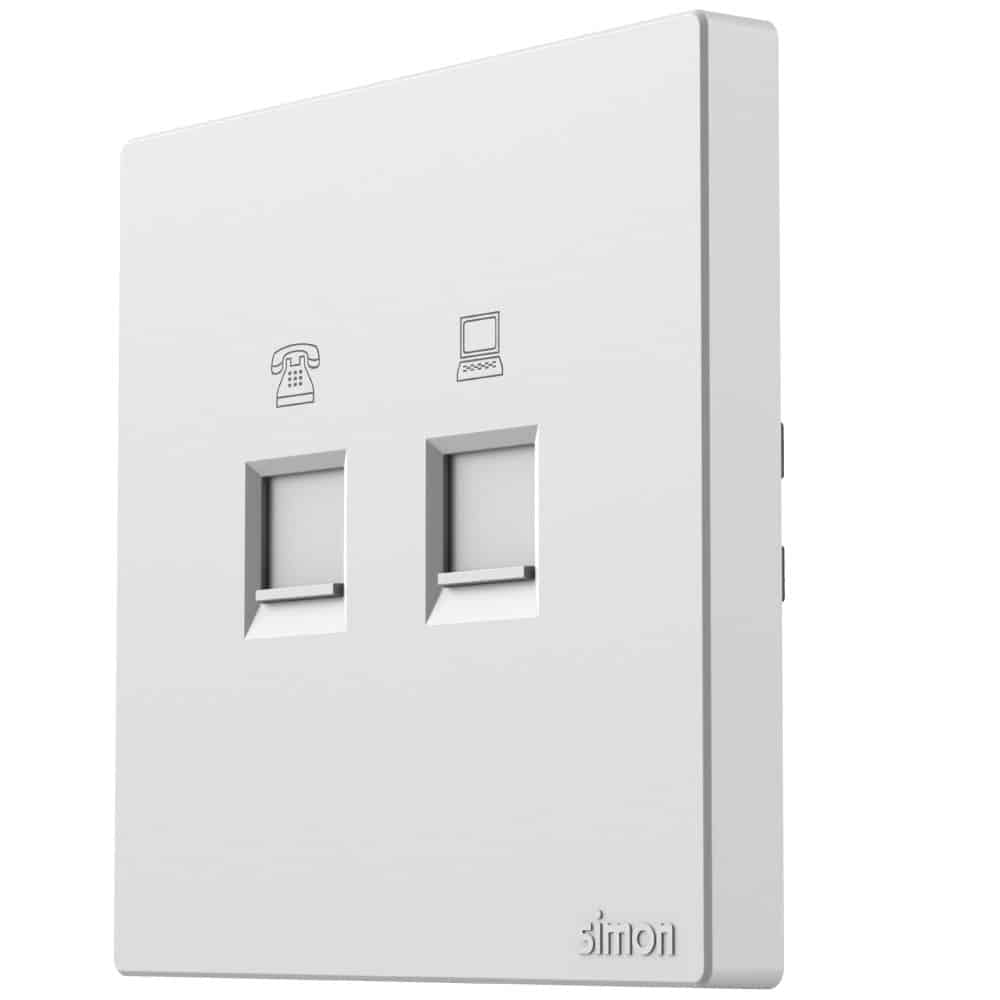 Telephone & Data Outlet Cat6 M3-White