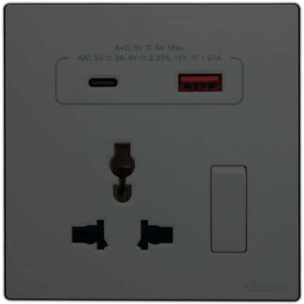 Multi Socket Switched with USB A+C Chargers M3-Color-26