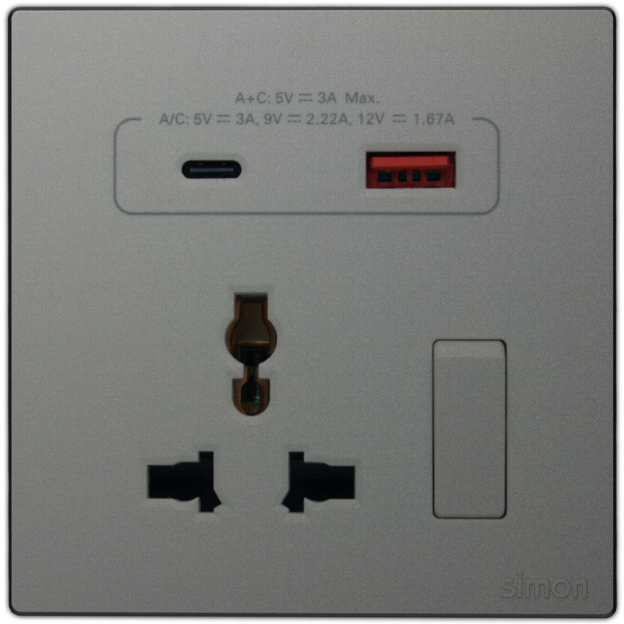 Multi Socket Switched with USB A+C Chargers M3-Color-61
