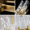 Modern Luxury Water Pattern Glass Oval Chandelier