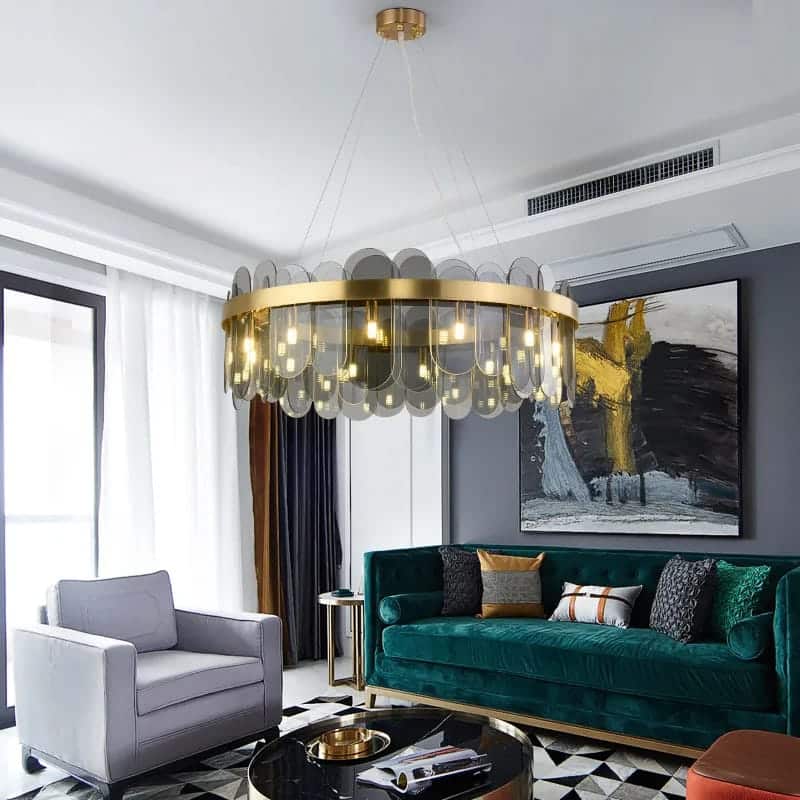 6060-8.jpg Smoke Grey Glass Chandelier-6060-8