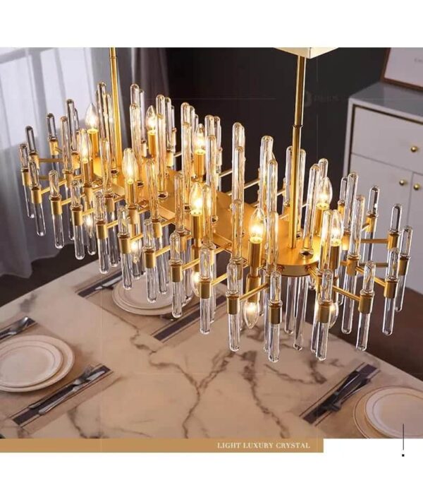 Modern Luxury Crystal Glass Rod Chandeliers