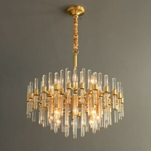 Crystal Glass Rod Chandeliers-6307-6B