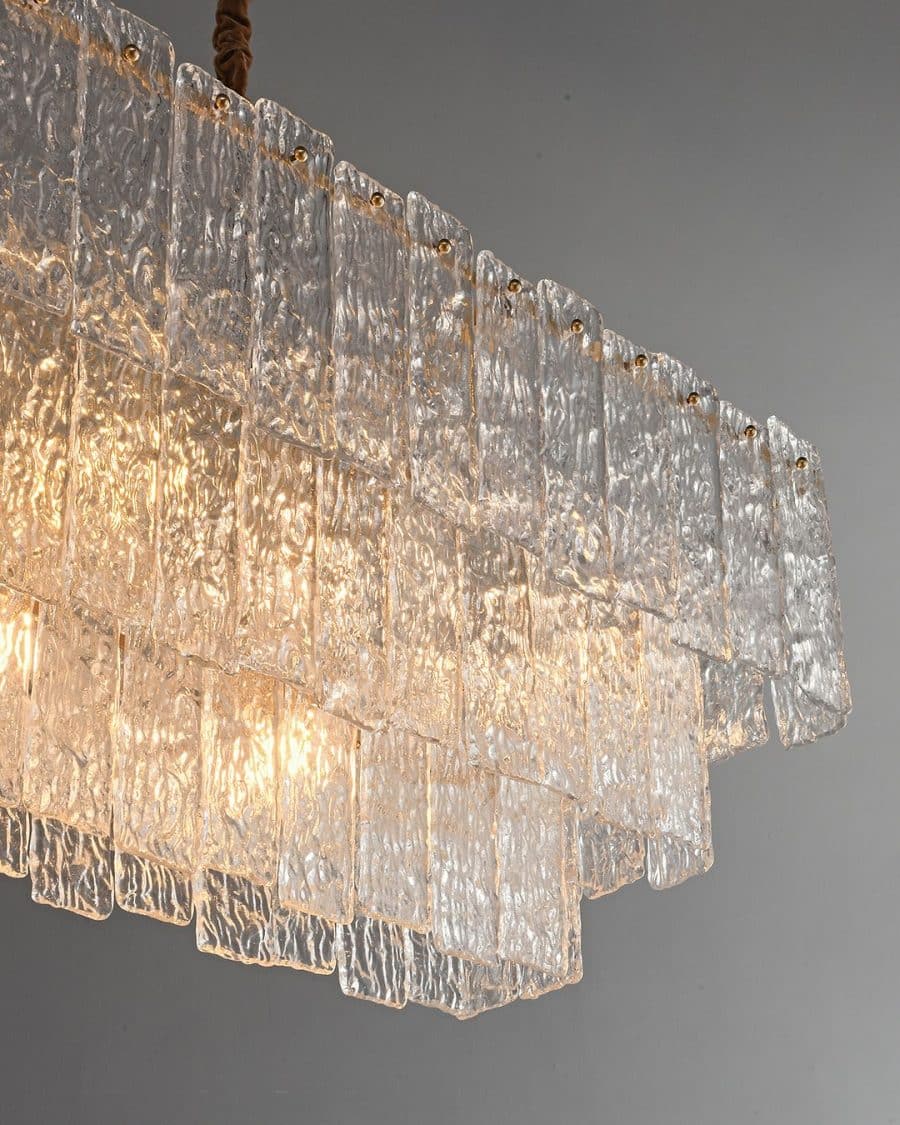 Modern ICECUBE Pattern Glass Chandelier-6315-12C