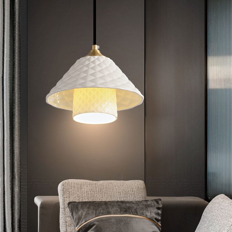 Ceramic Lampshade Hanging Light-6329-1D