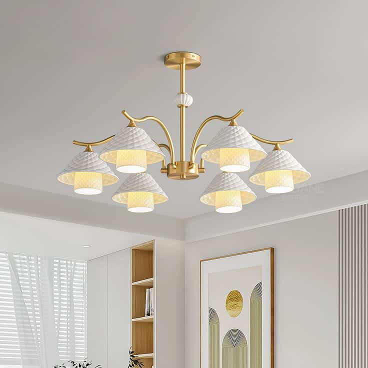 Ceramic Shade Chandelier-6329-6