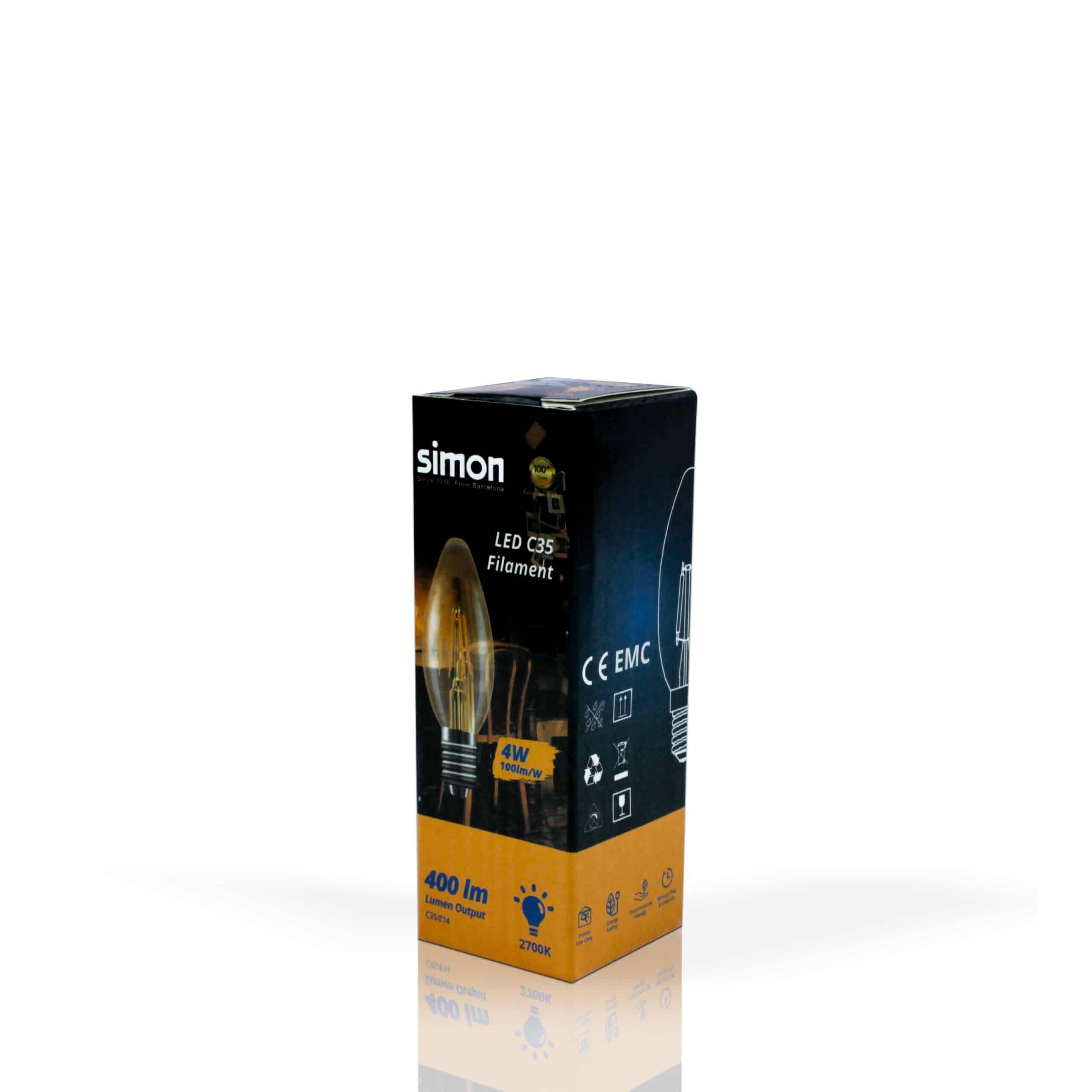 Simon LED C35 Filament Bulb Champaign Color