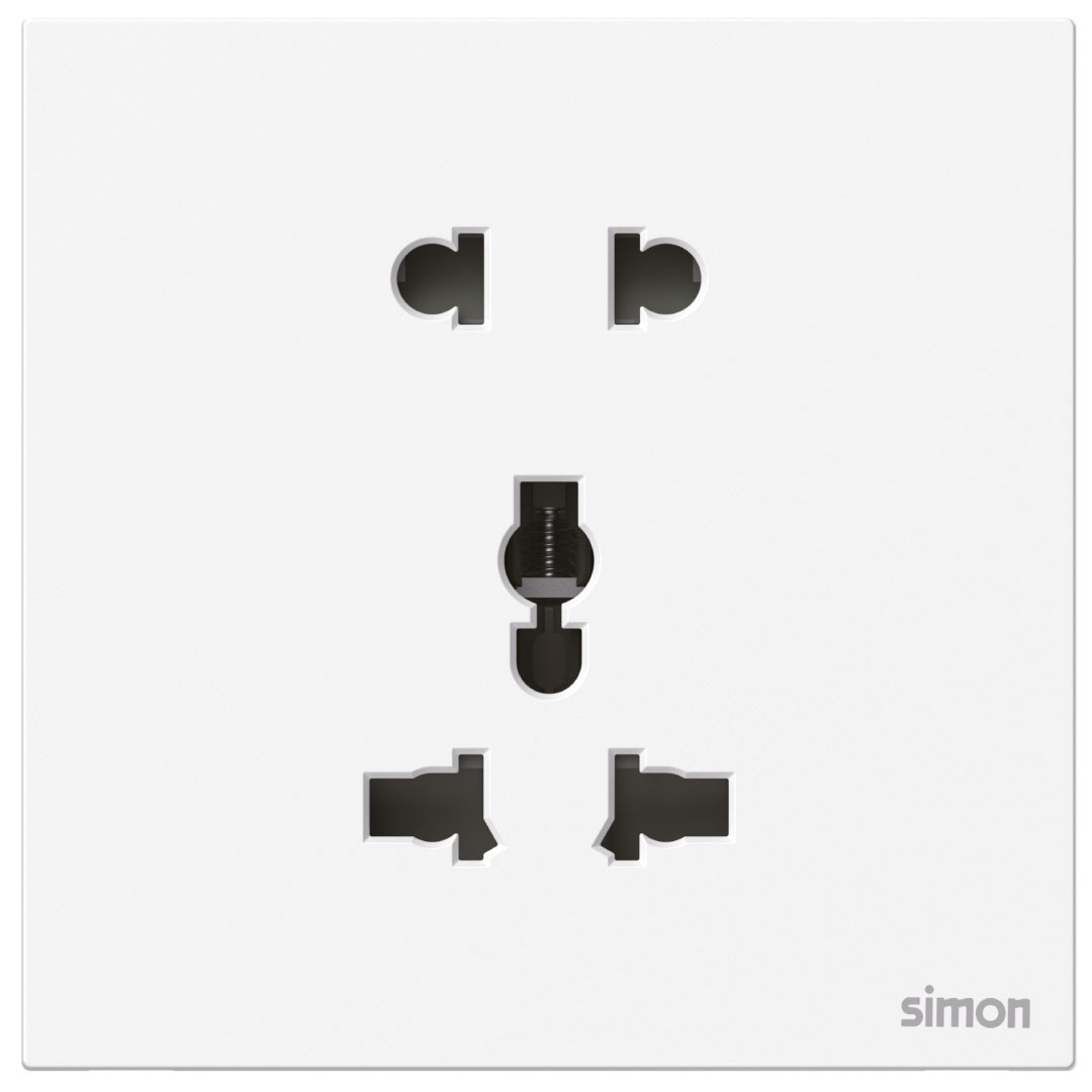 Simon 2Pin and International Socket M7-White