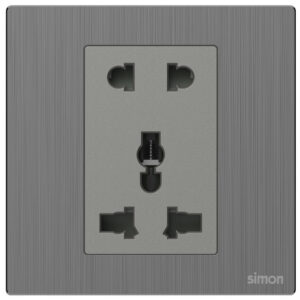 2 Pin and International Socket 10A M7-Brushed Grey