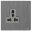 Simon Multi plug Socket 13A M7-Brushed Grey
