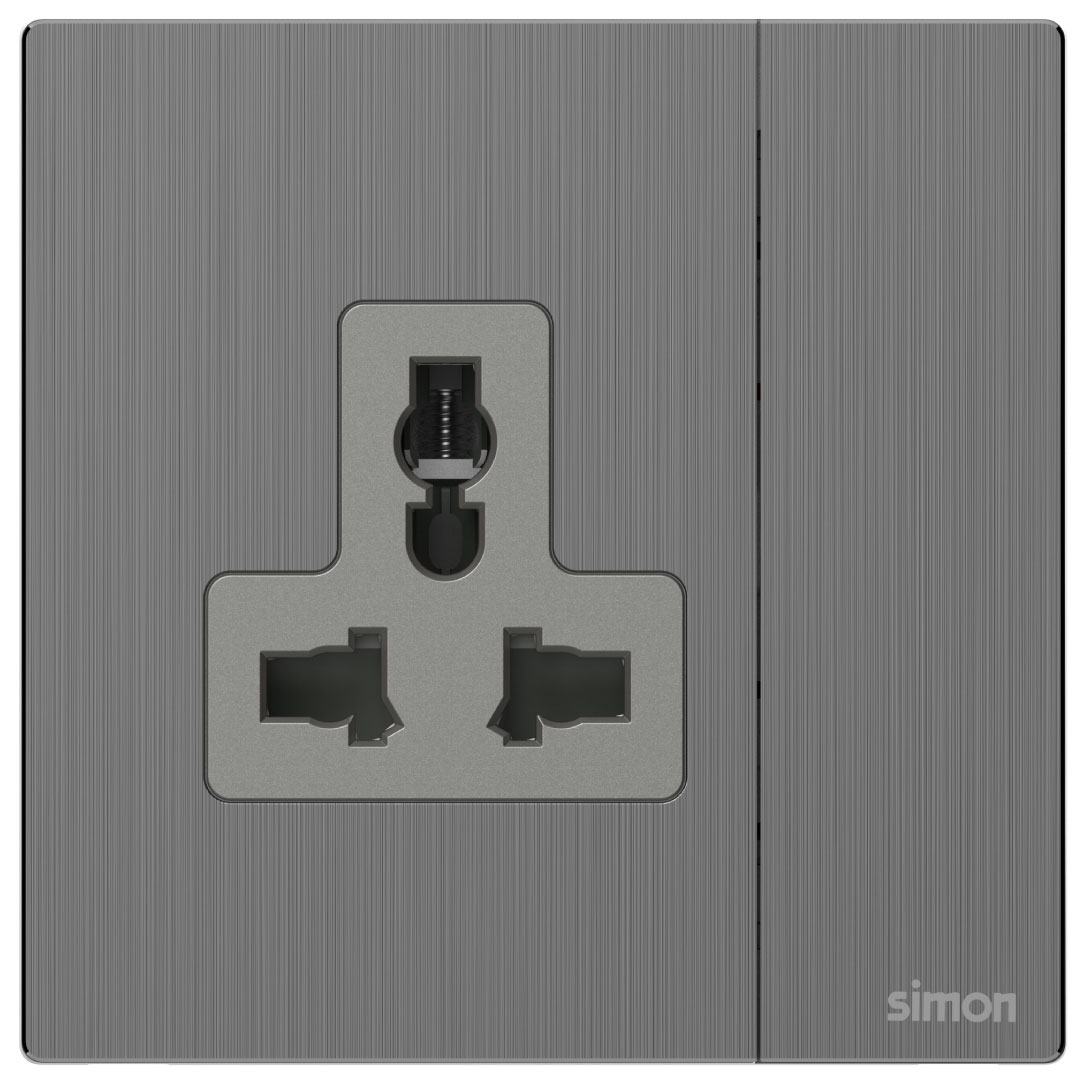 Simon Multi plug Socket 13A M7-Brushed Grey