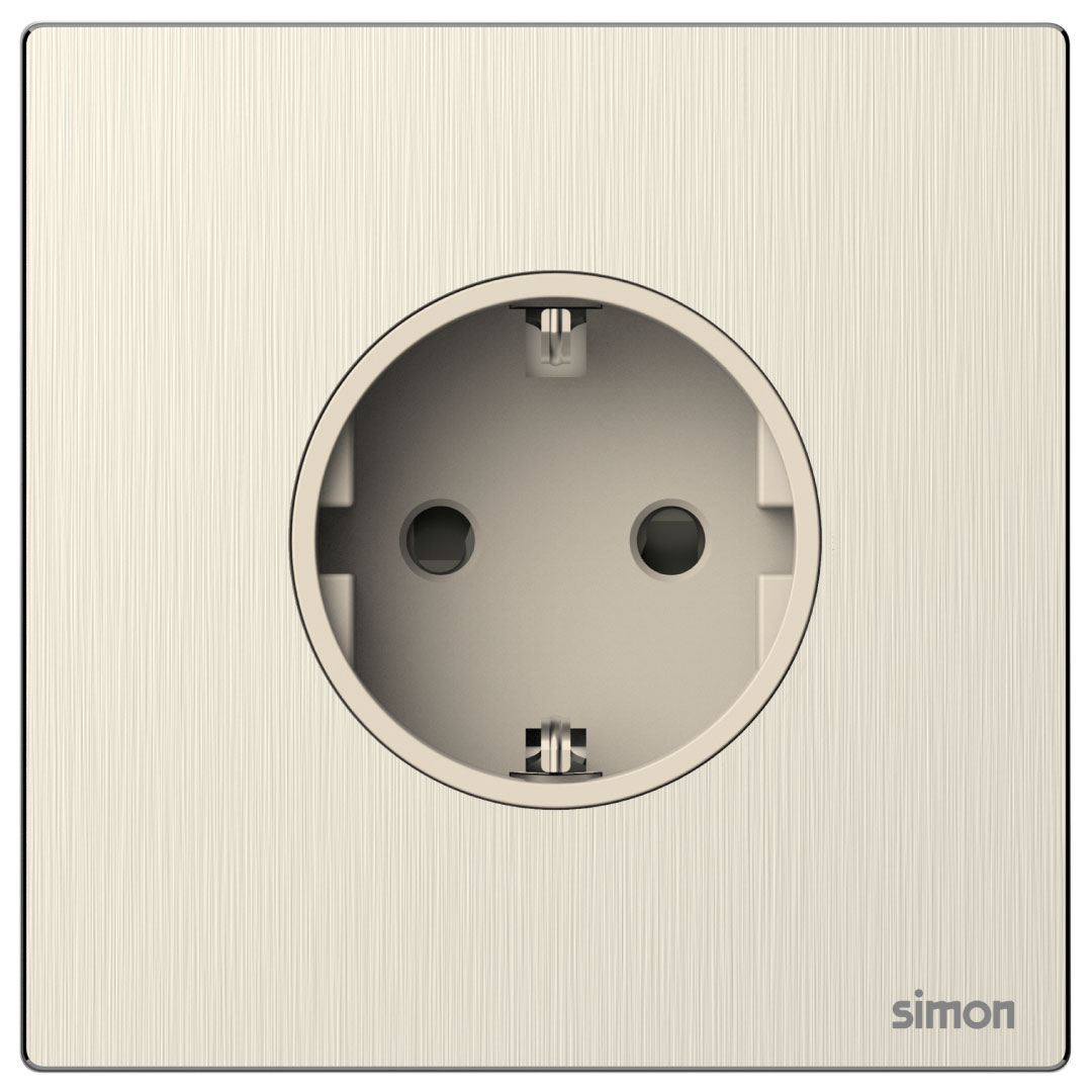 Schuko Socket M7-Satin Gold