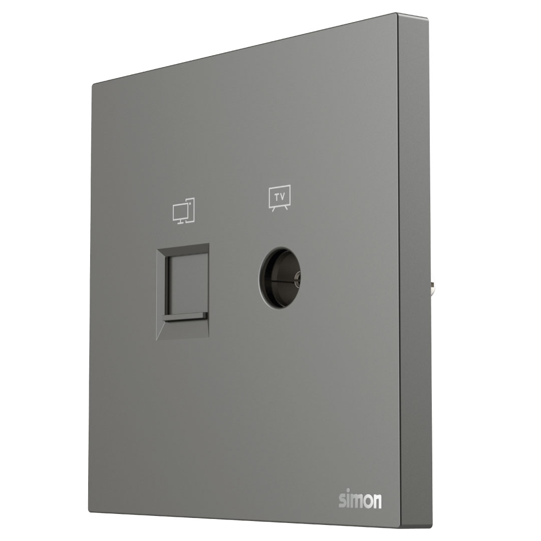 Simon TV & Data Outlet Cat6 M7-Grey
