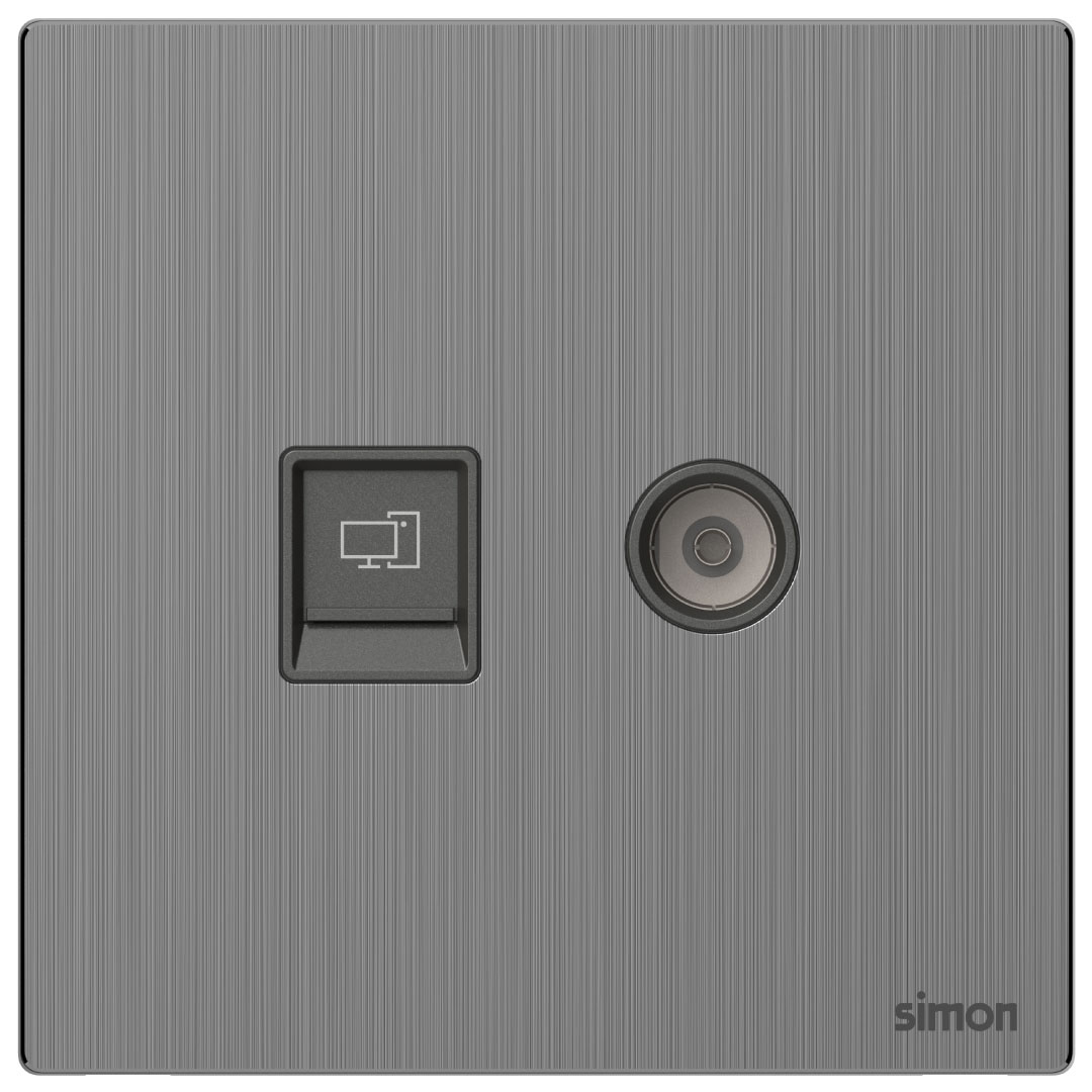 TV & Data Outlet Cat6 M7-Metal