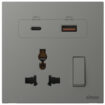 Multi Socket Switched with USB A+C Chargers M7-White