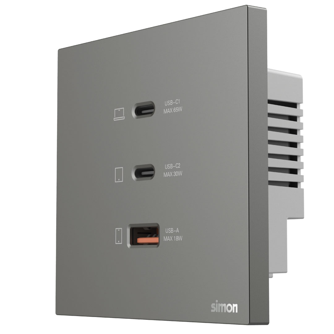 66e722-6Q-SIDE USB A+C Chargers M7-White USB A: 5V 2.4A Type C: 65W