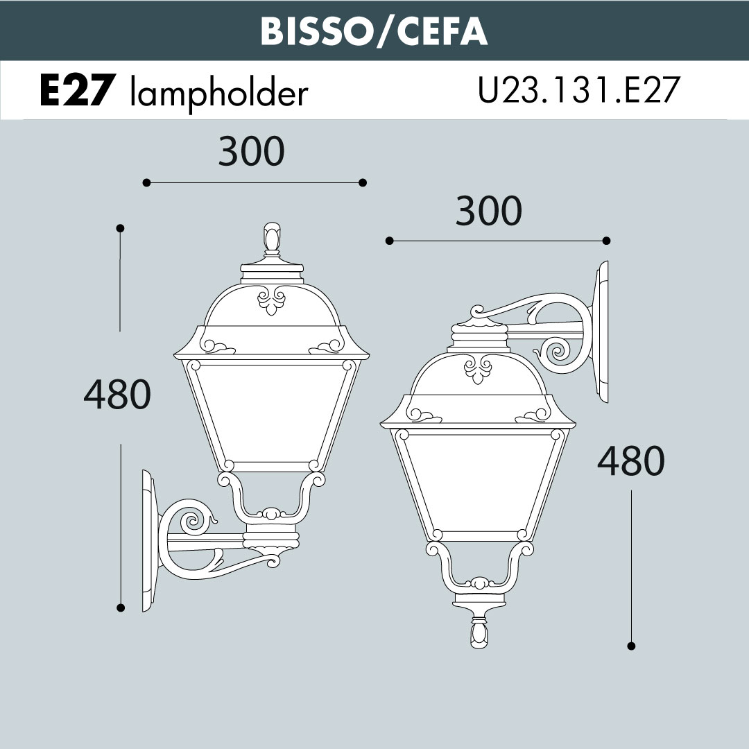 Bisso Cefa Wall Light measurements