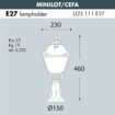 minilot-cefa-sizes Minilot Cefa Standing Lantern MEASUREMENTS