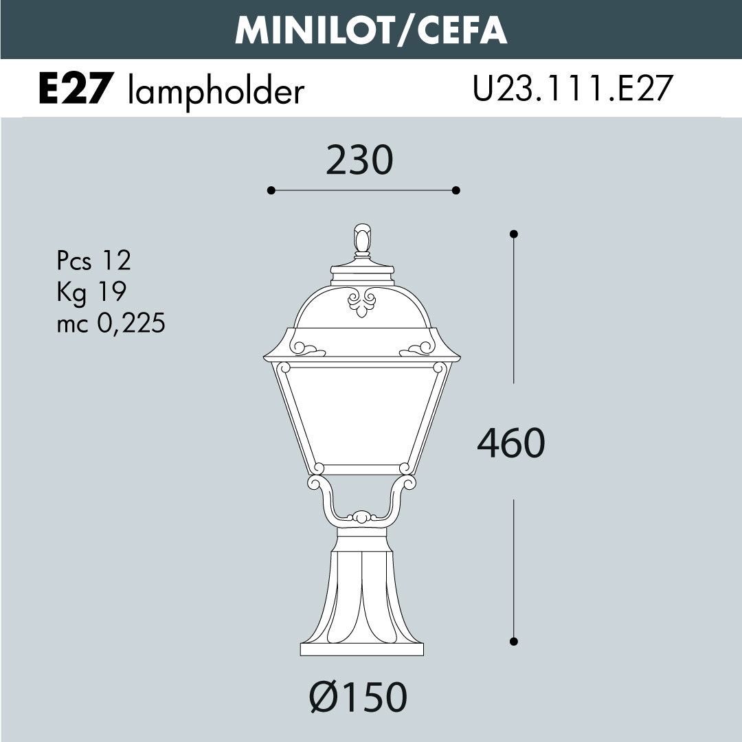 Minilot Cefa Standing Lantern MEASUREMENTS