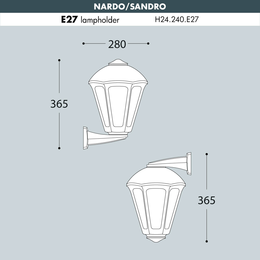 Fumagalli Nardo-Sandro Outdoor Wall Light Sizes