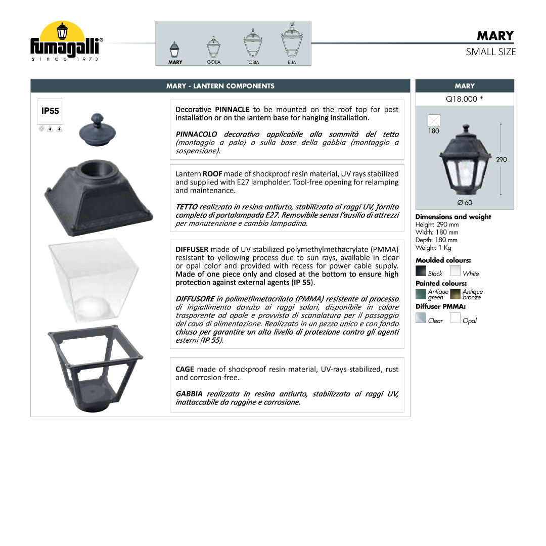 Mizar Mary Bollard Light materials