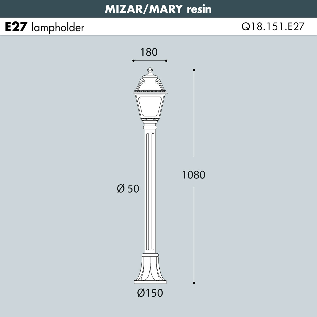 mizar-mary Mizar Mary Bollard Light Sizes