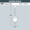 sichem-golia-sizes Sichem Golia Square Hanging Light Sizes