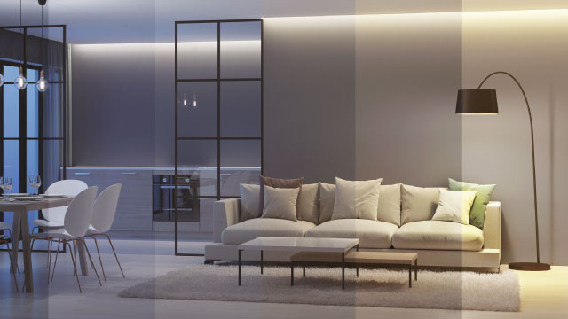 Turn lights on, dim them, change light Color or schedule them as needed.